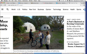 Featured article at 1:38 p.m. about housing at a California school.